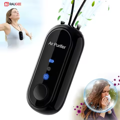 Portable Air Purifier Mini Travel Personal Air Cleaner Necklace Rechargeable Wireless Air Filterless
