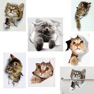 Cute Cats 3D Stickers / 3D Cat Bathroom Toilet Stickers / Car Cat Sticker