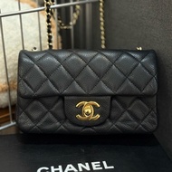 （稀有釋出）Chanel coco17 extra mini 黑金荔枝皮