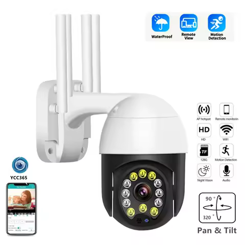 IP Camera Wifi YCC365 Plus Smart Home 2MP Surveillance Camera Auto Tracking Night Vision Wireless Ou