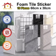 10 Keping Pelekat Tile Foam Mozek – Siap Gam, Kalis Air & Minyak | 10pcs Self-Adhesive Foam Mosaic W