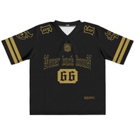 OUR JERSEY NAME AND NUMBER NEVER BACK DOWN JERSEY/ 66 GOLD Streetwear Jersey/ Vintage Jersey/ Retro/