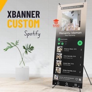 Banner Wisuda Custom Desain Spotify Xbanner Sidang Skripsi Stand
