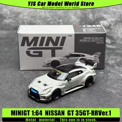 MINIGT Diecast Model 1:64 #1248 NISSAN GT 35GT-RR Ver.1 Car Metal Material Car Model Static Ornament