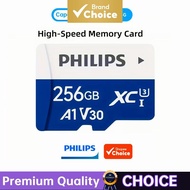 PHILIPS Micro SD Card 4K UHS-I V30 Class10 130Mb/S Memory Cards for Security Cameras, Action Cameras