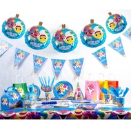 Baby Shark Theme Tableware Kid's birthday Party Supplies Disposable Tableware