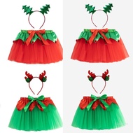Crazy 2 Pcs Christmas Princess Costume Outfits Halloween Cosplay Costume Tutu Headband