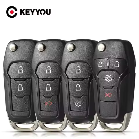 KEYYOU Car Key Case Shell For Ford F150 F250 F350 Explorer Ranger KA Fiesta Mondeo Focus Everest Edg
