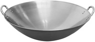 Handmade Iron Wok, Professional Commercial Use Binaural Wok, Uncoated, Healthy, Round Bottom with Au