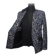 jas batik blazer batik hitam navy dan gold pria keren slimfit modern chiangi gorgoraz