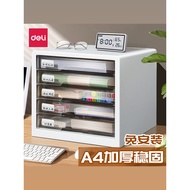 Deli Kabinet Fail Desktop Kabinet Dokumen Berlapis A4 Jenis Laci Lutsinar dengan Kunci Peti Penyimpa