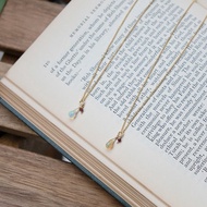 14K包金蛋白石/紅石榴項鍊