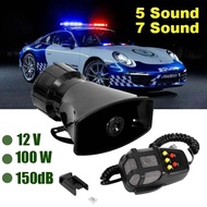 12V 100W Mic PA Sistem Penguat Kecemasan Hooter Polis Siren Udara Horn Megafon Nada Horn Kereta Horn
