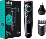 全新 百靈 Braun 3430 3in1 電動修剪器 剃鬚刀 剪髮器 20級長度調教 轉盤調校長度 有單有保養 Muligroom trimmer USB 充電