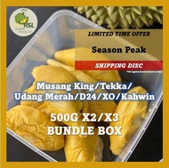 PROMO DURIAN BUNDLE BOX KL & PJ Non-Frozen Pulps Organic Raub Musang King D24 XO Red Prawn Tekka Kam