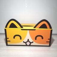【黃色貓咪衛生紙盒】面紙盒 收納盒 木頭材質 磁鐵式