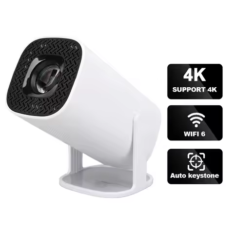 180° P30 Smart Mini Projector Android11 WiFi6 BT5.4 Support 4K 1080P BT5.4 Projector 1280*720P Home 