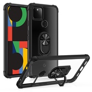 For Google Pixel 4A 5G Case Transparent Clear Armor Magnetic Holder Ring Back Cover for Pixel 5 Phone Cases