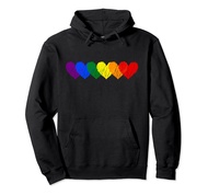 Rainbow Flag Hearts Love LGBT Gay Lesbian Bi Trans Pullover Hoodie