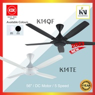 KDK NEW SERIES K14QF-DG / K14QF-WT / K14TE-DG / K14TE-WT ~ KDK 56"/140cm DC4 SERIES 4-BLADE REMOTE C