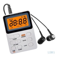 LIDU1 AM FM Radio Portable Rechargeable  LCD Display Digital Pocket Radio Transistor Radio with Ster