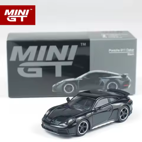 MINIGT 1:64 Porsche 911 Dakar Black Alloy Car Model 958