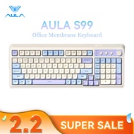 AULA S99 Wireless Membrane Keyboard 99 Keys Tri-mode RGB Multi-function Roller for Office and Gaming