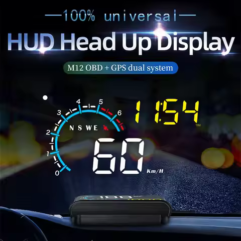 Smart M12 Dual System Head up Display OBD2 Gauges GPS HUD Digital Speedometer Universal Automotive B