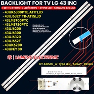 LG 43 INC LED TV BACKLIGHT 43UN7100 43UJ632 43UJ652 43UJ6200 43UJ6300 43UJ6320 43UK6200 43UK6300 43U