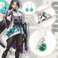 Game Valorant Earrings Sage Ring Necklace Unisex Pendant Fashion Halloween Cosplay Accessories Gifts