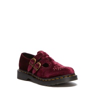 Dr. Martens 8065 Vegan Velvet Mary Jane Shoes Cherry Red Women