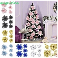 AUGUSTINE 5Pcs/set Artificial Christmas Flowers, Sparkling Handmade Fake Flowers, Festival DIY Fake 