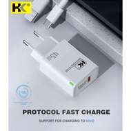 HK D45U Charger 45W Super Fast Charger Mi TURBO SuperVOOC Flash Charge PD + QC For OPPO VIVO SAMSUNG