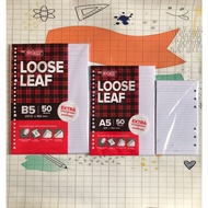 Loose Leaf Binder Paper Contents 100 and 50 Sheets A5 Size 20 rings B5 26 rings and A6 06 rings