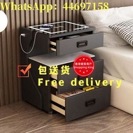 L&010免安裝智能床頭櫃保險櫃 無線充電 USB接口 夾萬櫃 家用智能儲物櫃 抽屜櫃 櫃桶櫃 全新包送貨