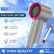 Handheld Fan Strong Wind 100 Gear With Adjustable Speeds LED Display Battery Portable Quiet Mini Fan