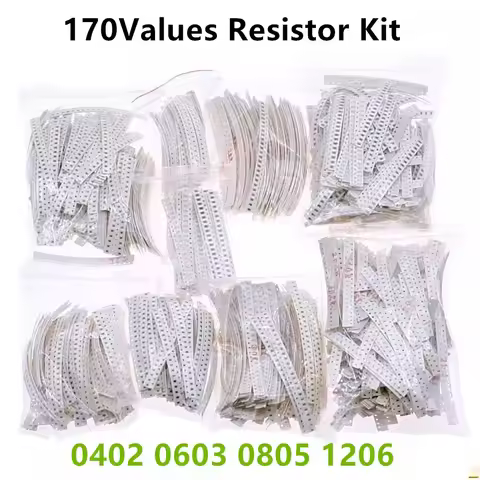 4250pcs 8500pcs 5% 0402 0603 0805 1206 SMD Chip Resistor Assorted Kit 0R - 10M ohm 170Values Resista