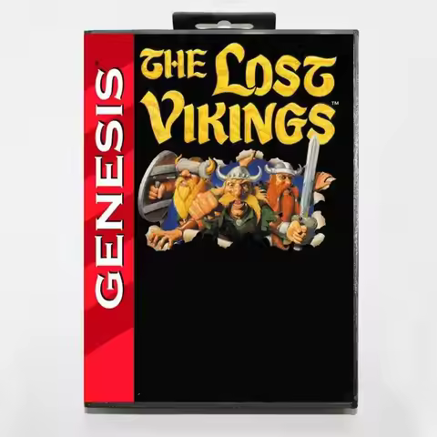 Lost Vikings MD Game Card 16 Bit USA Cover for Sega Megadrive Genesis Video Game Console Cartridge