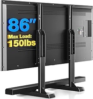 Rfiver Table Top TV Stand with Height Adjustable TV legs, TV Stands Base with Cable Management for M