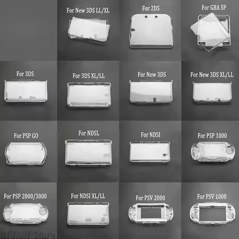 1pc Clear Protective Case for PSP PSV GBA SP NDSL DSI NDSi XL 3DS XL New 3DS XLLL Console Plastic Cr