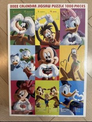 (二手)Tenyo Disney 迪士尼 2022年年曆 calendar 砌圖 拼圖 Puzzle 1000塊 米奇 唐老鴨 Mickey Donald Duck