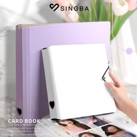 SINGBA A5/A4 PP Card Binder D-Ring 4/9 Pocket Clear Matte Page Photo Album for Kpop Photocard Polaro