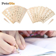 [PETSOLA] 8 Pieces Alphabet Tracing Board Wooden Letters Drawing Board Magnetic Early Education Writ