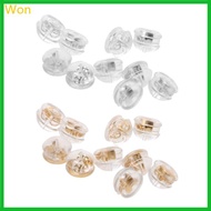 Won 18K Gold Back Pads Mushroom 10 Pcs Earring Backs Replacement for Earring Studs