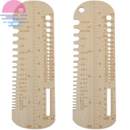 2Pcs Knitting Gauge Ruler Wood Knitting Needle Gauge Multifunctional Crochet Needle Sizer Knitting G