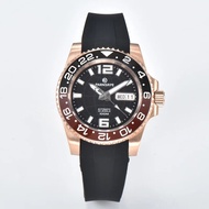 PARNSRPE Rose gold 40mm Black Dial NH36 Day Display Man Watch  Sapphire Glass 50m Waterproof Sterile