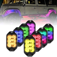Super Bright Multicolor Music Flashing App luz de roca Deck Led Light Led Rock Lights Rgb 8 Pod Led 