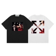 OFF-WHITE 新款宗教骷髏💀油畫箭頭印花短袖T恤（S-XXL）