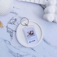 GANTUNGAN BARCODE KEYCHAIN SONG custom black background song white/ custom photo imageKeychain