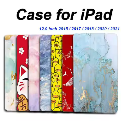 Case for iPad Pro 12.9 2022 2021 2020 Pro 2018 12 9 2015 2017 Trifold Stand Transparent Cover funda 
